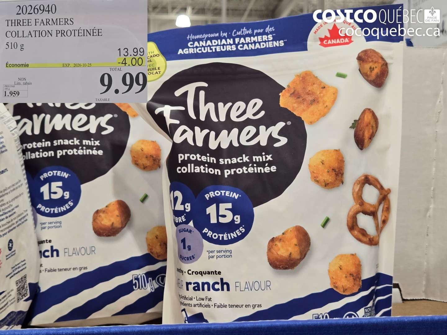 2026940 THREE FARMERS COLLATION PROTÉINÉE ($4.00 INSTANT SAVINGS EXPIRES ON 2026-10-25) $9.99