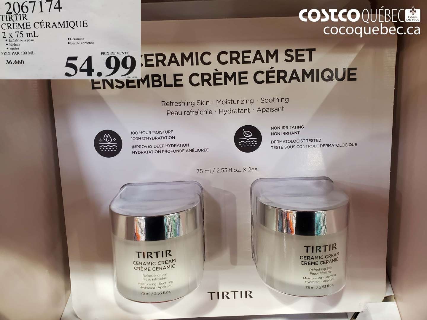 2067174 TIRTIR CRÈME CÉRAMIQUE 2 X 75 ML $54.99