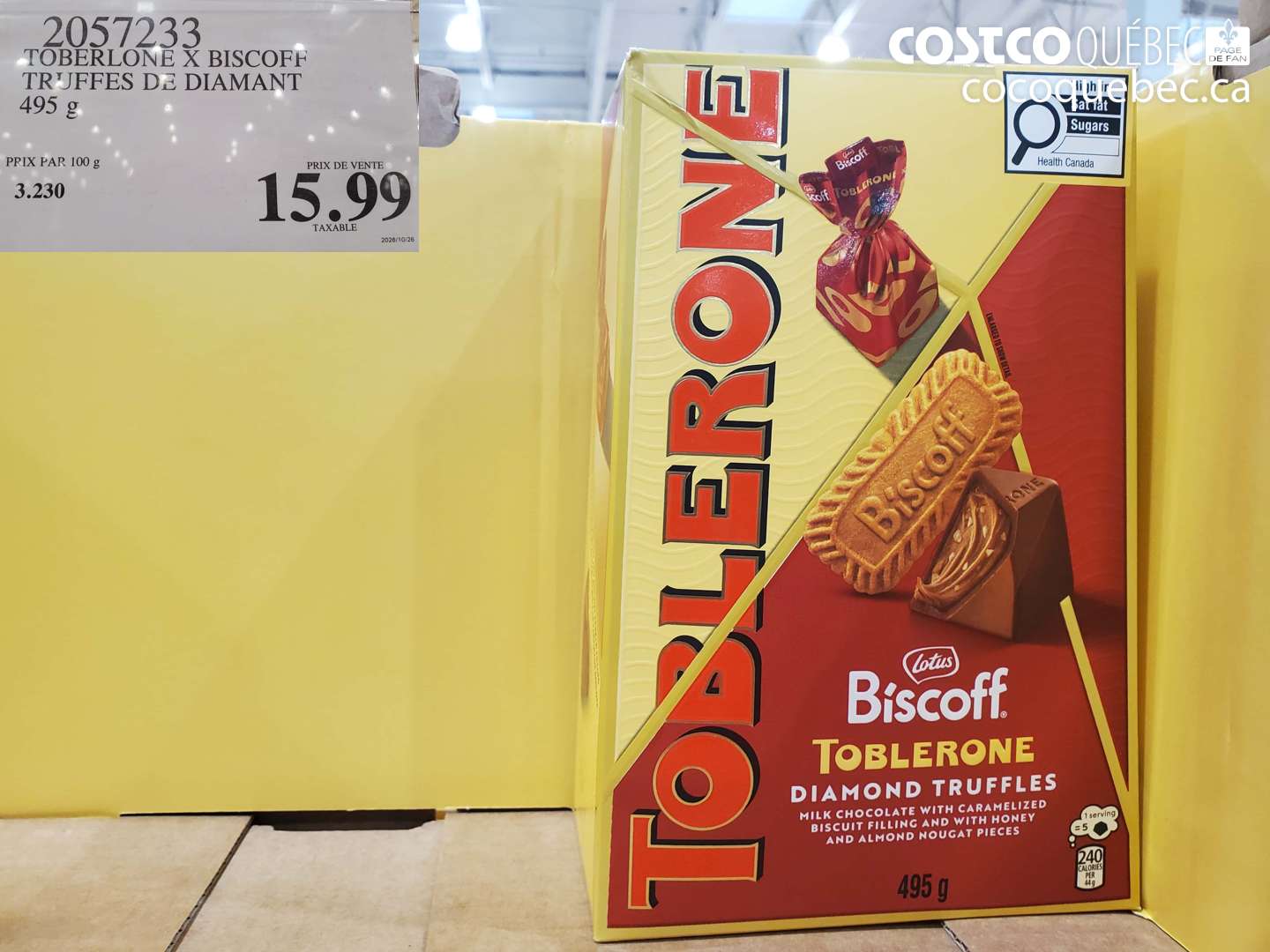 2057233 TOBERLONE X BISCOFF TRUFFES DE DIAMANT $15.99