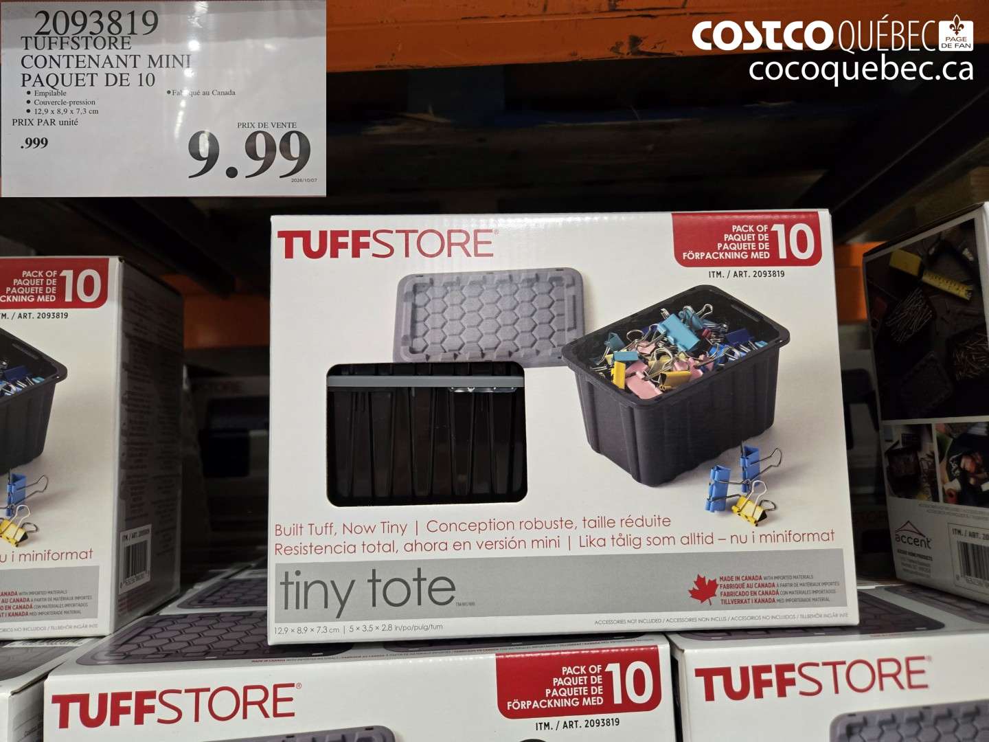 2093819 TUFFSTORE CONTENANT MINI PAQUET DE 10 $9.99