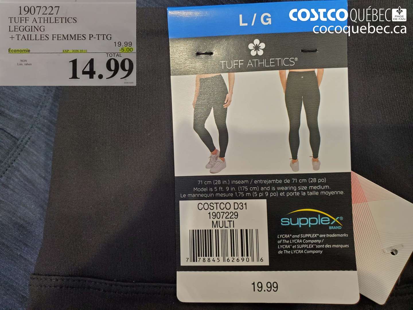 1907227 TUFF ATHLETICS LEGGING ($5.00 INSTANT SAVINGS EXPIRES ON 2026-10-11) $14.99