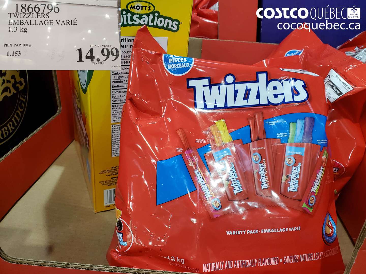 1866796 TWIZZLERS EMBALLAGE VARIÉ $14.99