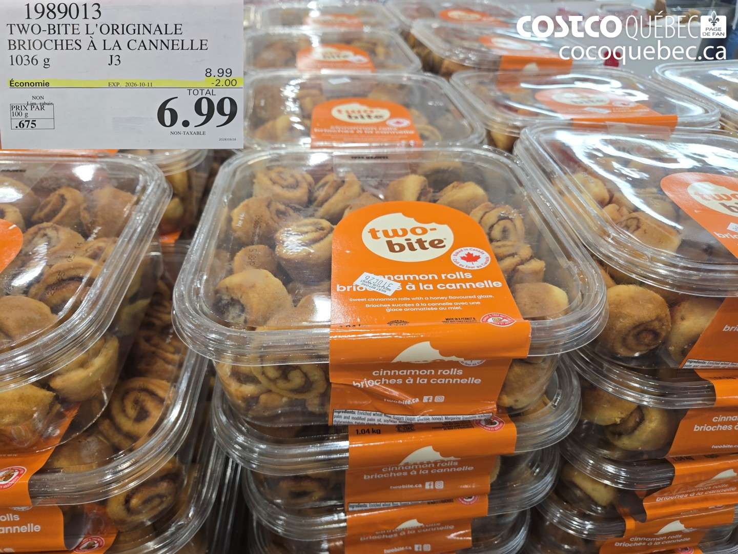 1989013 TWO-BITE L'ORIGINALE BRIOCHES À LA CANNELLE ($2.00 INSTANT SAVINGS EXPIRES ON 2026-10-11) $6.99