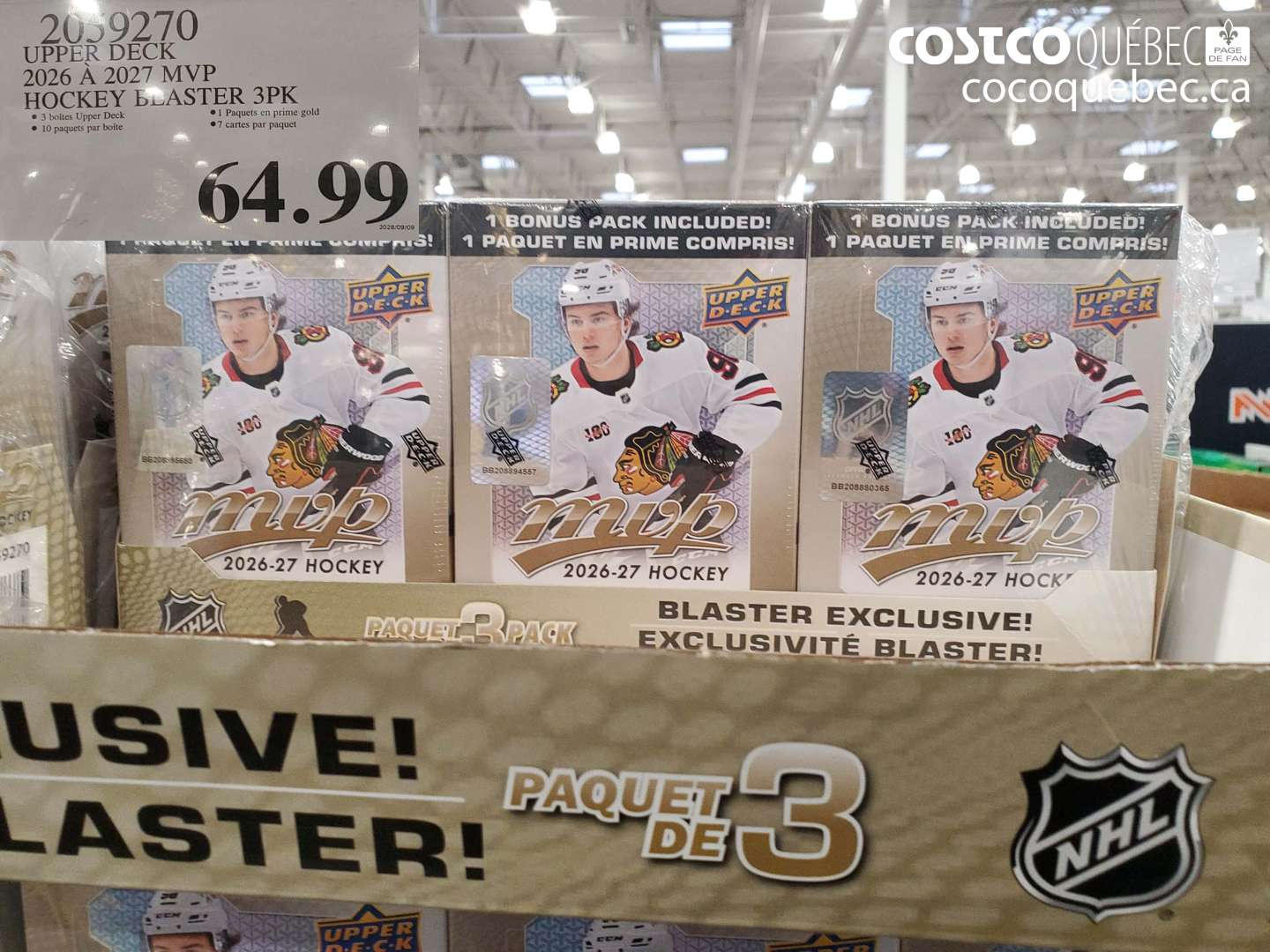 2059270 UPPER DECK 2026 À 2027 MVP HOCKEY BLASTER 3PK $64.99