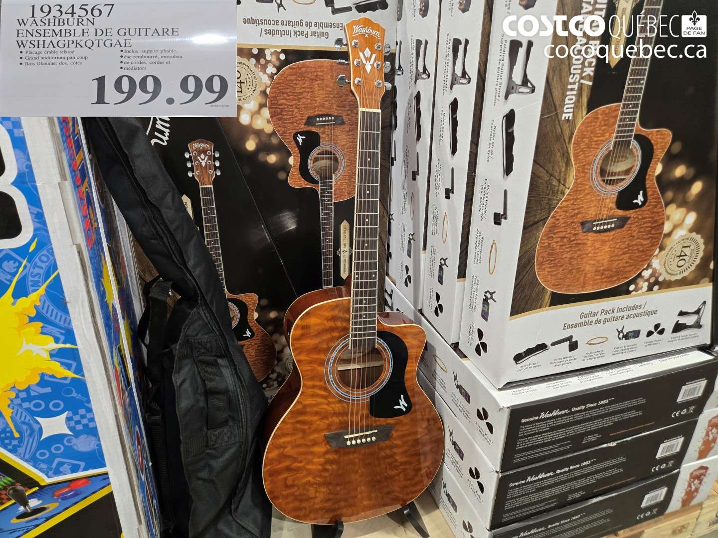 1934567 WASHBURN ENSEMBLE DE GUITARE WSHAGPKQTGAE $199.99
