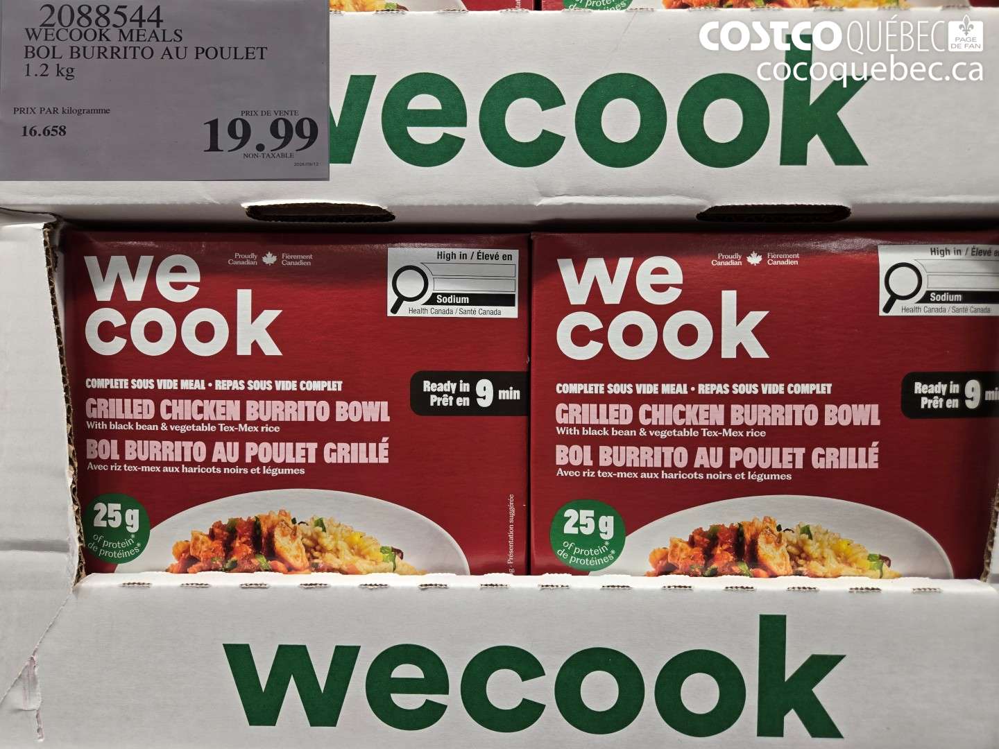 2088544 WECOOK MEALS BOL BURRITO AU POULET $19.99