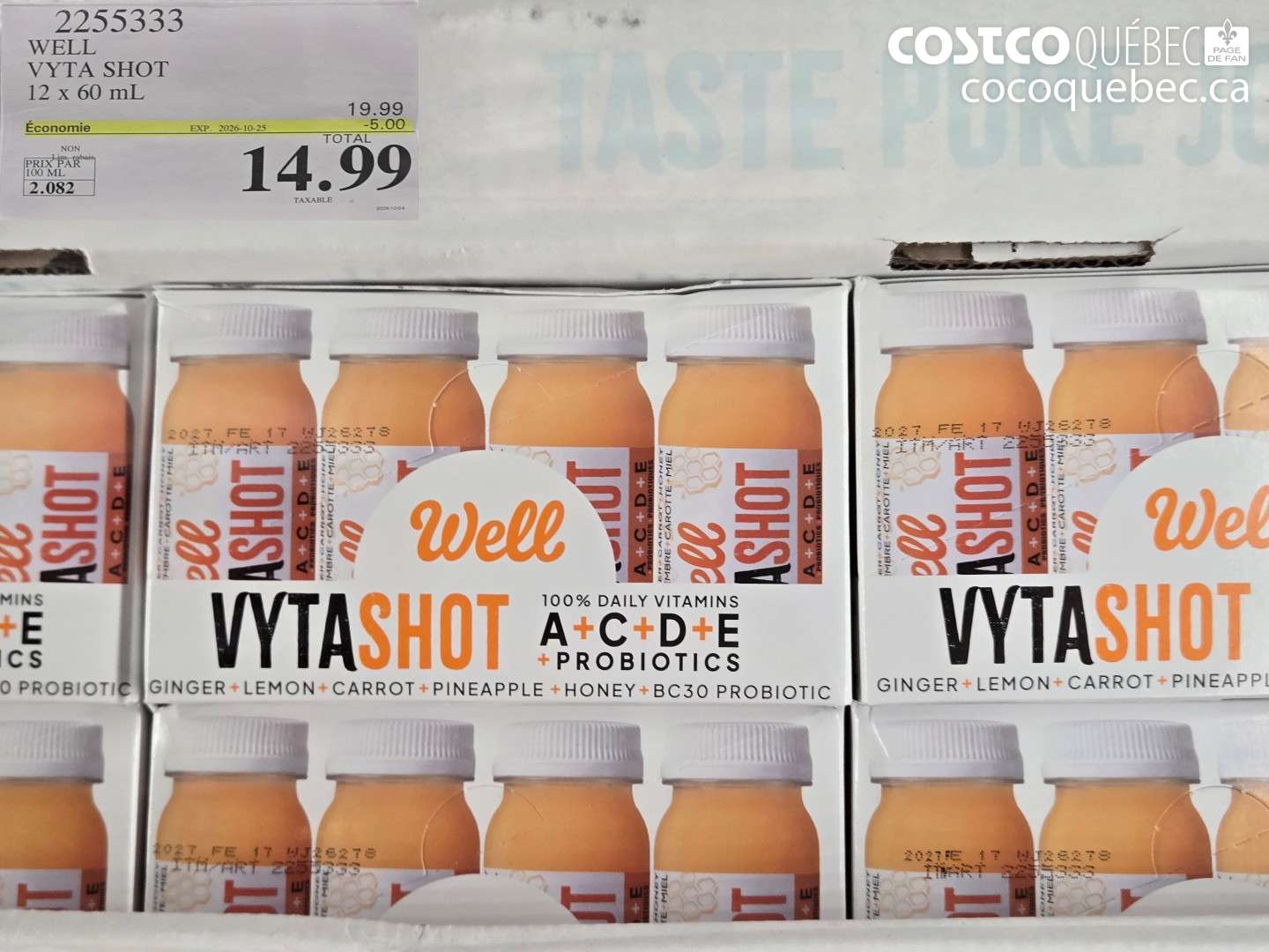 2255333 WELL VYTA SHOT 12 X 60 ML ($5.00 INSTANT SAVINGS EXPIRES ON 2026-10-25) $14.99