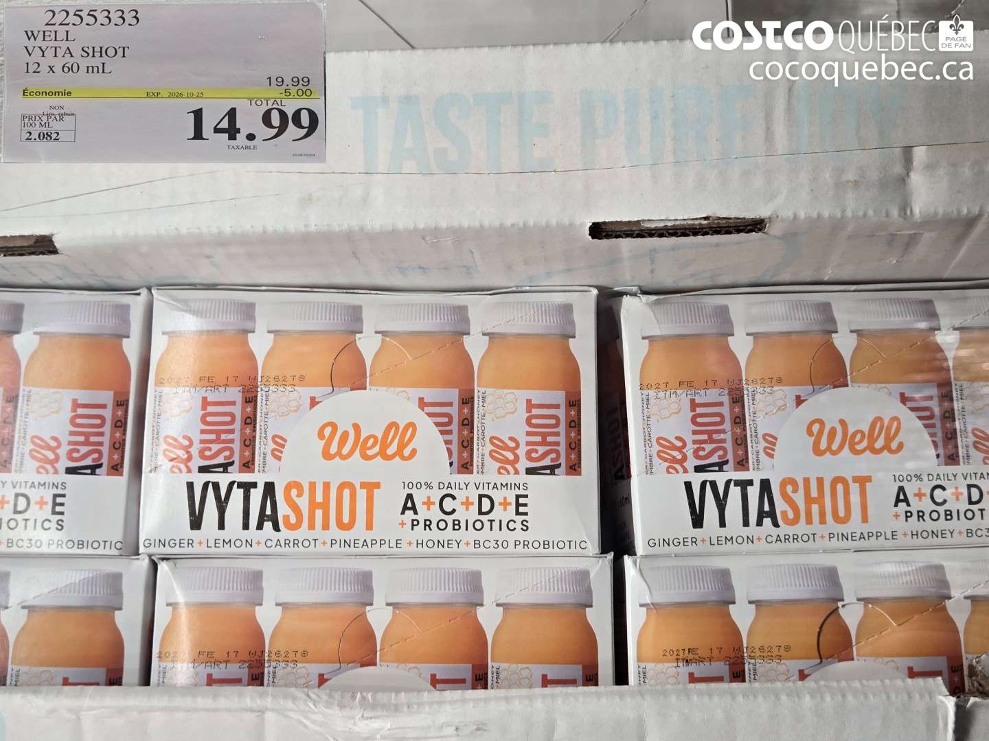 2255333 WELL VYTA SHOT 12 X 60 ML ($5.00 INSTANT SAVINGS EXPIRES ON 2026-10-25) $14.99