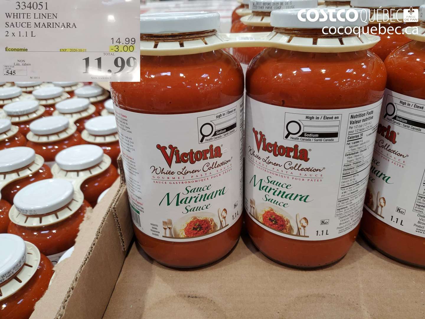 334051 WHITE LINEN SAUCE MARINARA ($3.00 INSTANT SAVINGS EXPIRES ON 2026-10-11) $11.99