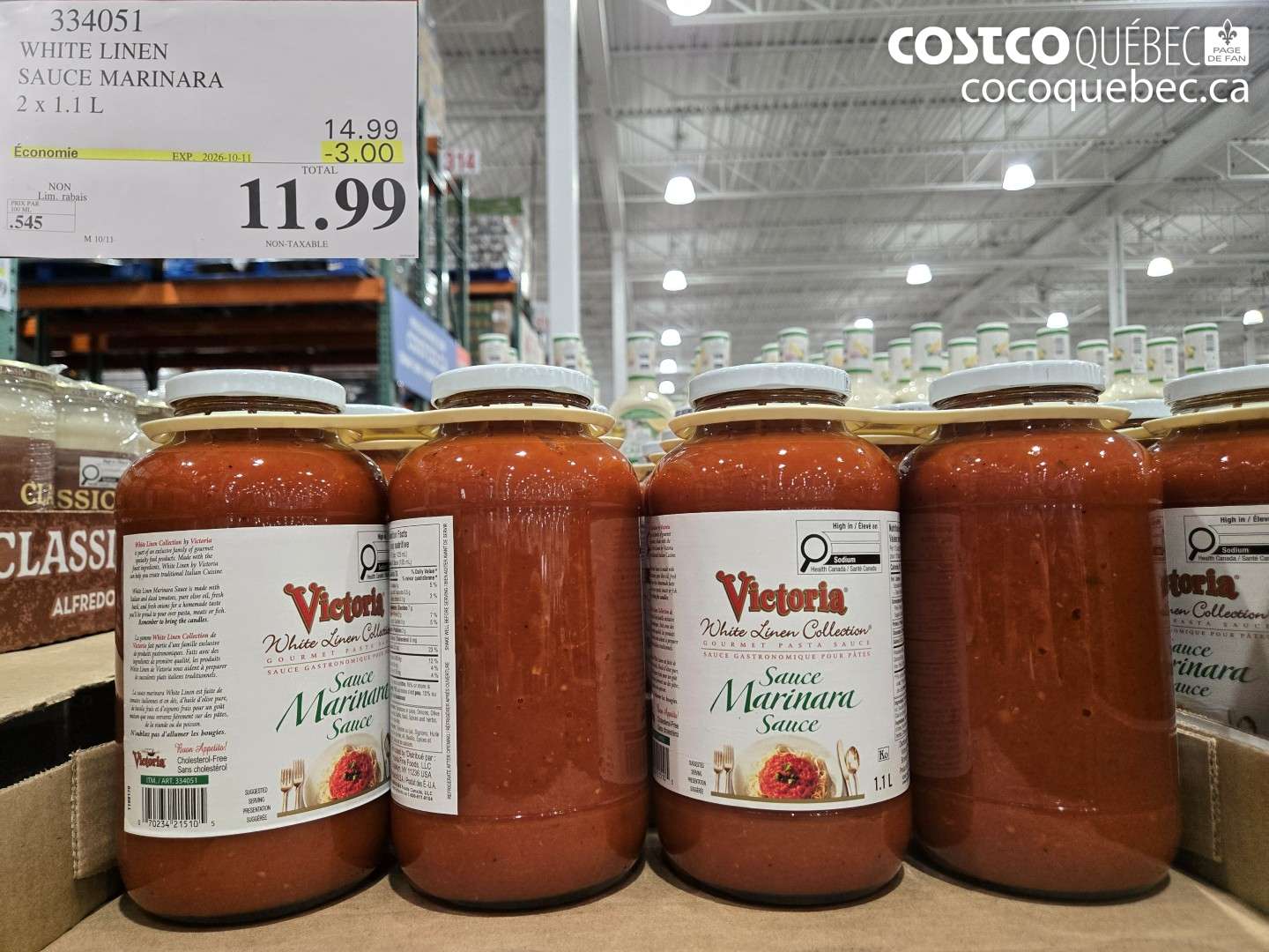 334051 WHITE LINEN SAUCE MARINARA ($3.00 INSTANT SAVINGS EXPIRES ON 2026-10-11) $11.99