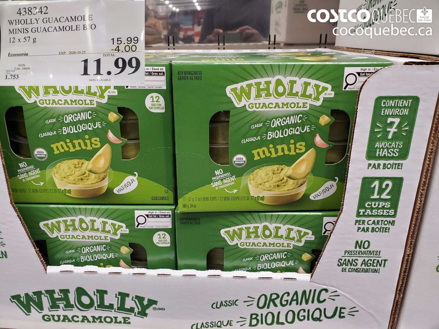 438342 WHOLLY GUACAMOLE MINIS GUACAMOLE BIO ($4.00 INSTANT SAVINGS EXPIRES ON 2026-10-25) $11.99