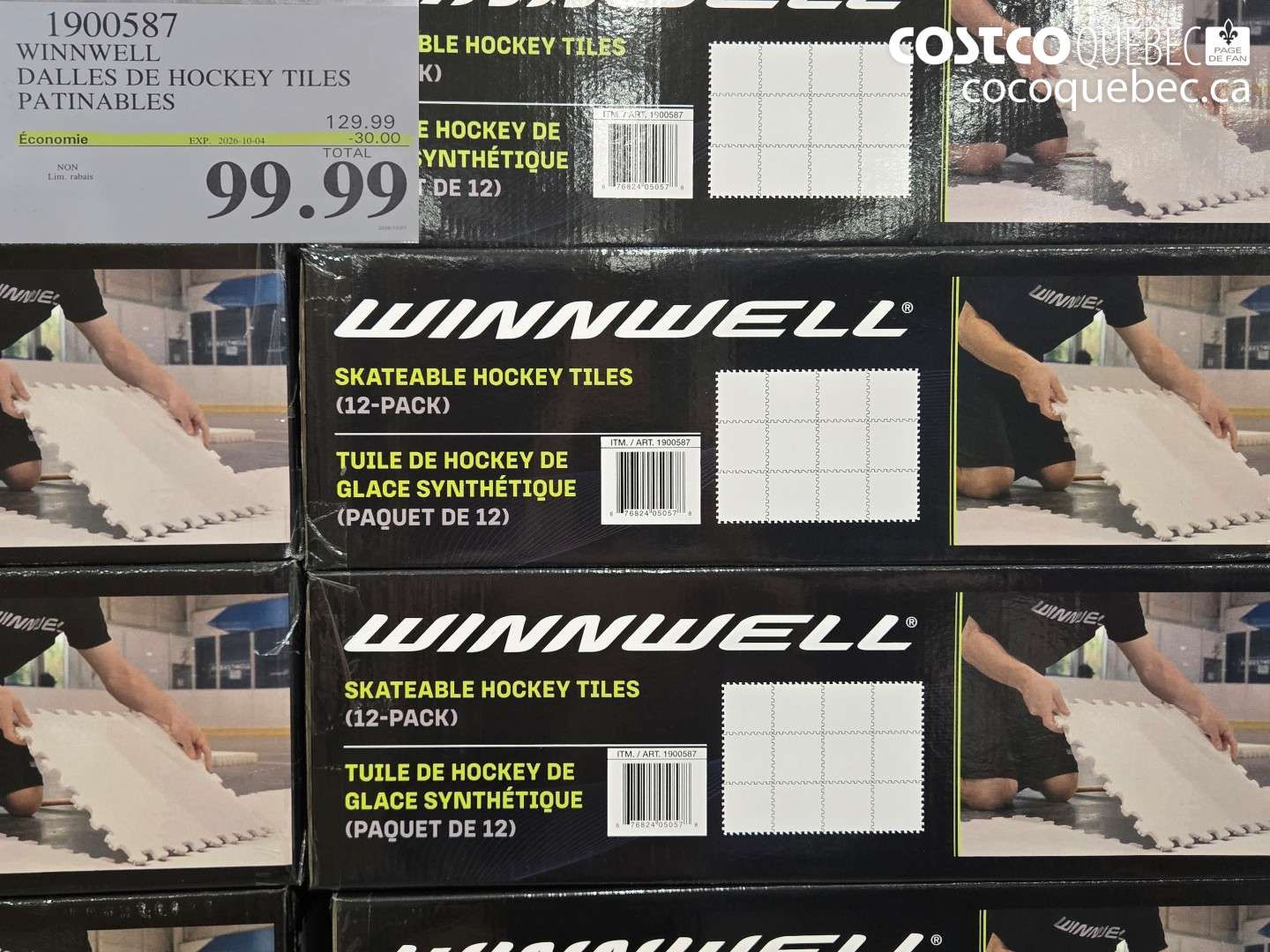 1900587 WINNWELL DALLES DE HOCKEY TILES PATINABLES ($30.00 INSTANT SAVINGS EXPIRES ON 2026-10-04) $99.99