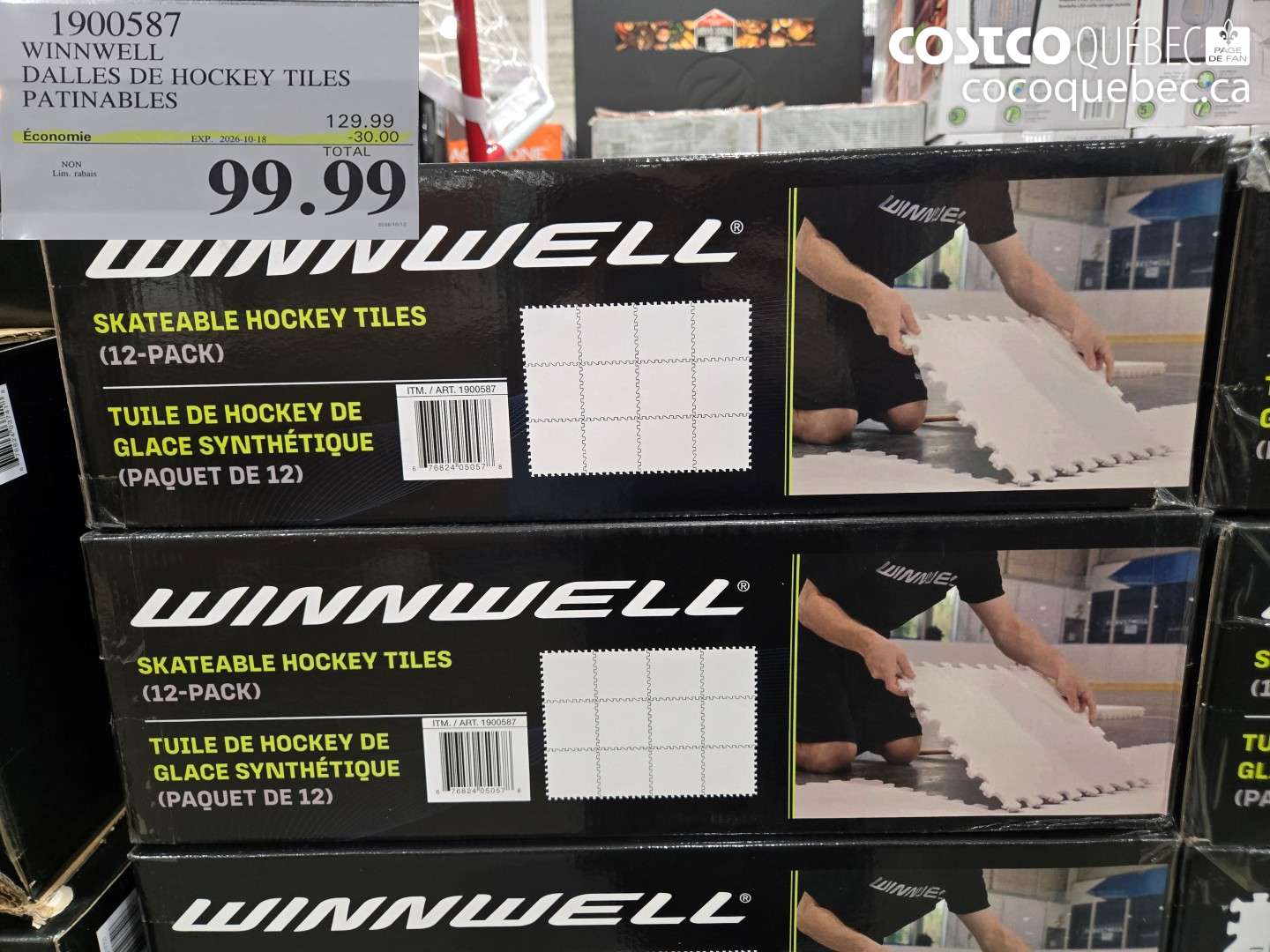 1900587 WINNWELL DALLES DE HOCKEY TILES PATINABLES ($30.00 INSTANT SAVINGS EXPIRES ON 2026-10-18) $99.99