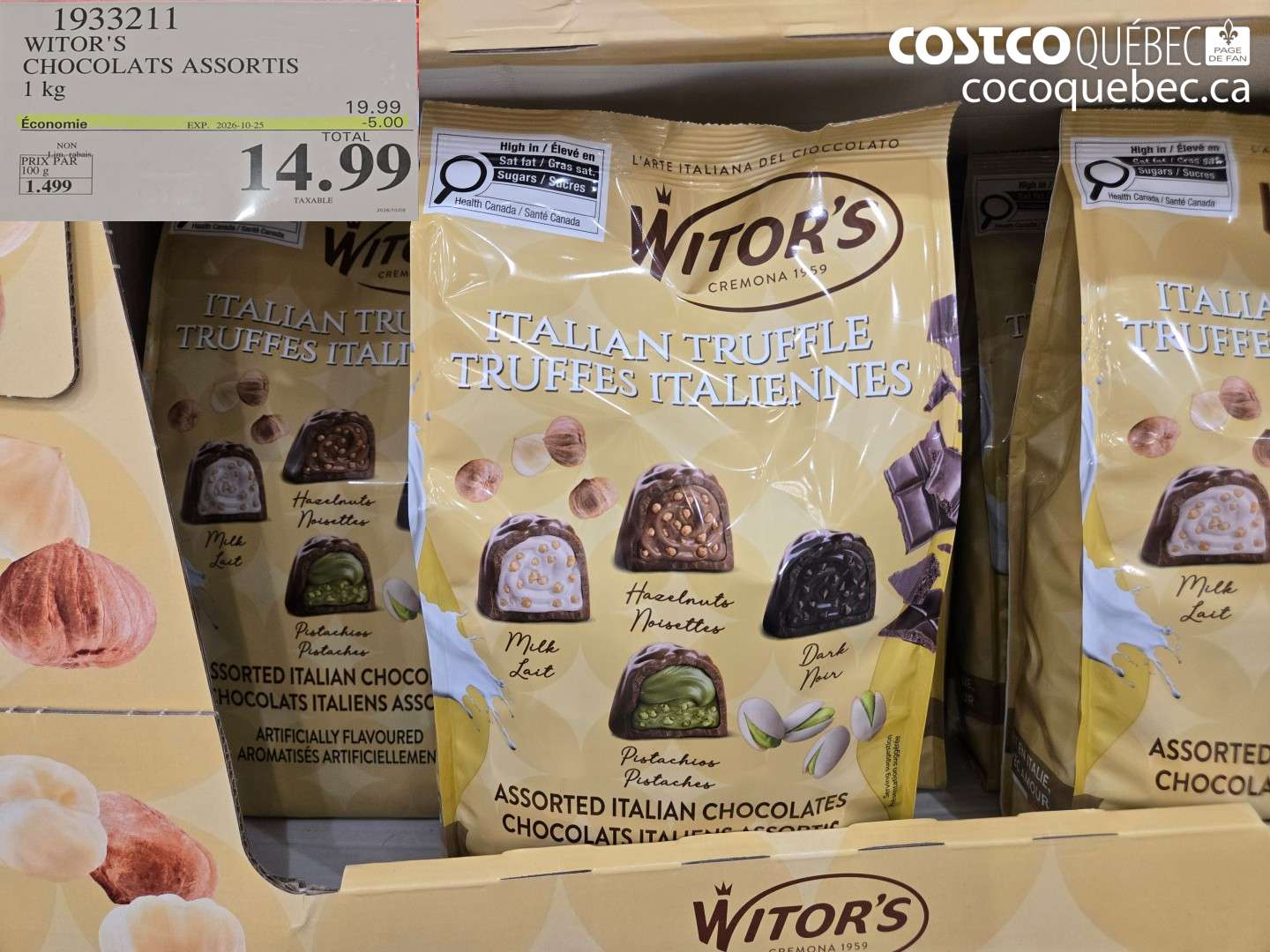 1933211 WITOR'S CHOCOLATS ASSORTIS ($5.00 INSTANT SAVINGS EXPIRES ON 2026-10-25) $14.99