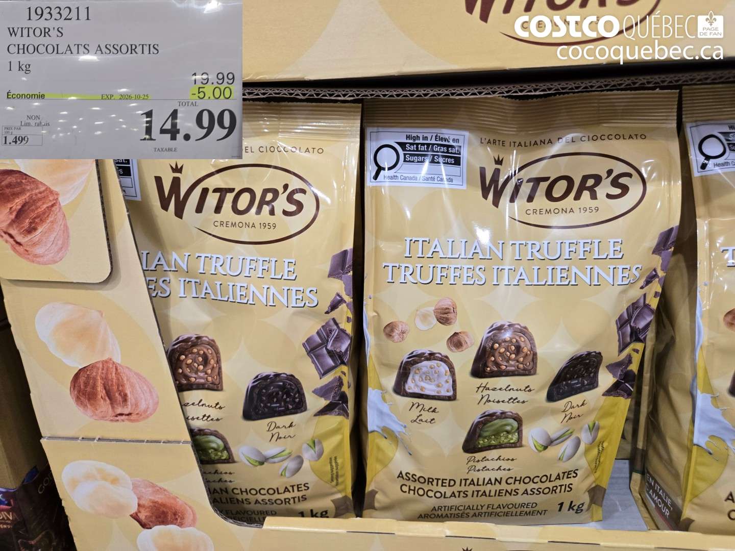 1933211 WITOR'S CHOCOLATS ASSORTIS ($5.00 INSTANT SAVINGS EXPIRES ON 2026-10-25) $14.99