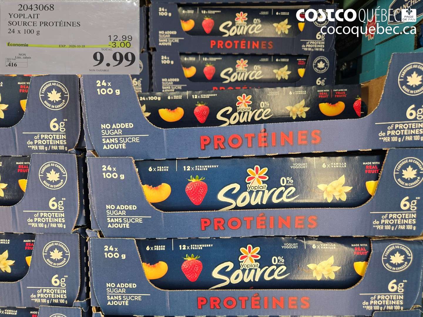 2043068 YOPLAIT SOURCE PROTÉINES ($3.00 INSTANT SAVINGS EXPIRES ON 2026-10-18) $9.99