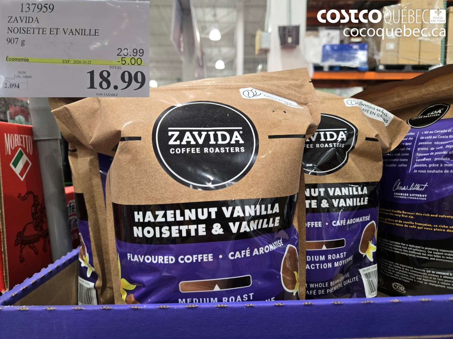 137959 ZAVIDA NOISETTE ET VANILLE ($5.00 INSTANT SAVINGS EXPIRES ON 2026-10-25) $18.99