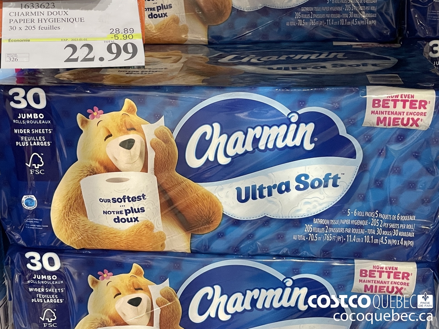 Charmin Ultra Soft Toilet Paper Jumbo Rolls, 30 x 200 Sheets