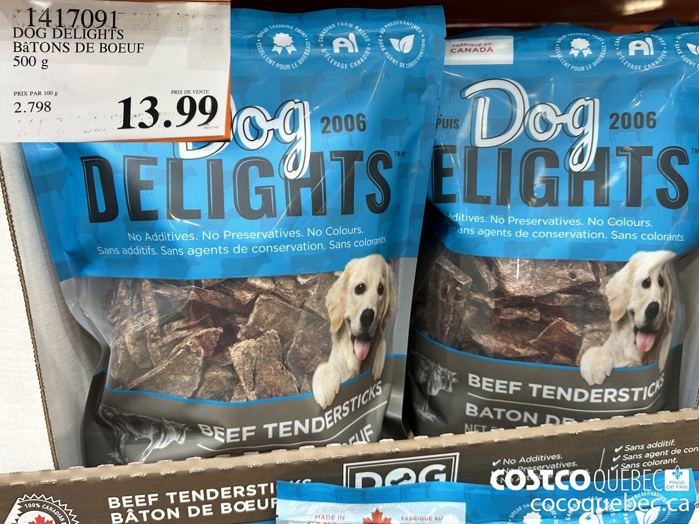 Dog delights beef top tendersticks costco