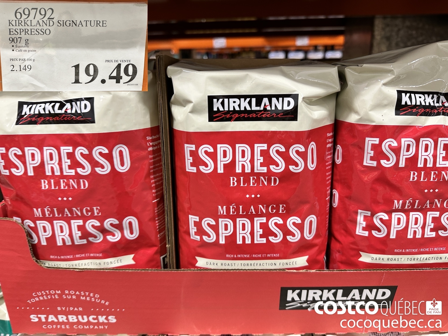 Kirkland Signature - Café en grains mélange maison, torréfié par