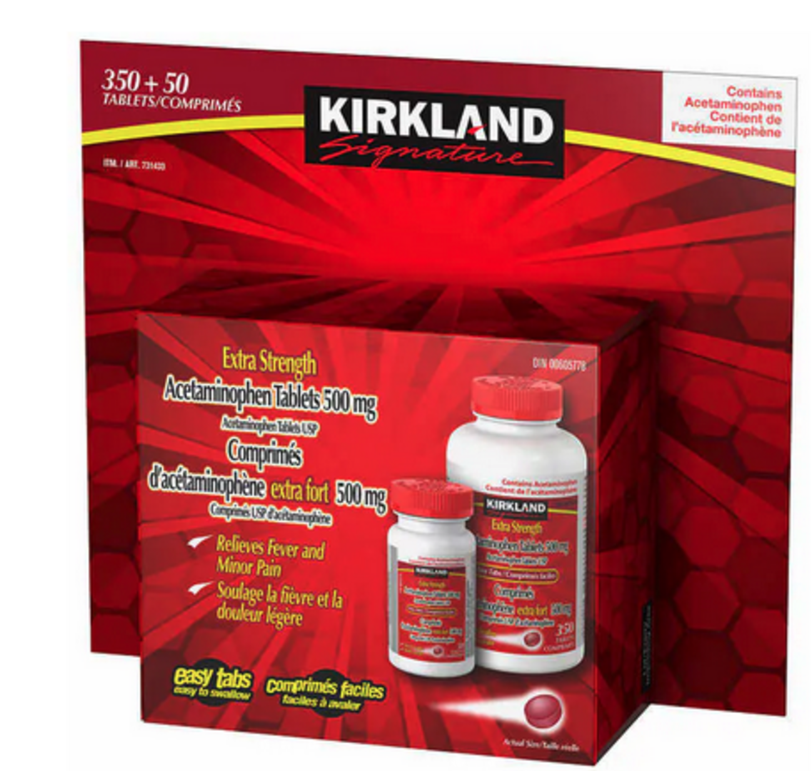 Kirkland Signature Extra Strength Acetaminophen Tablets 500 mg