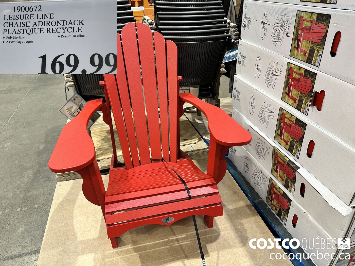 Chaise adirondack on sale bois costco