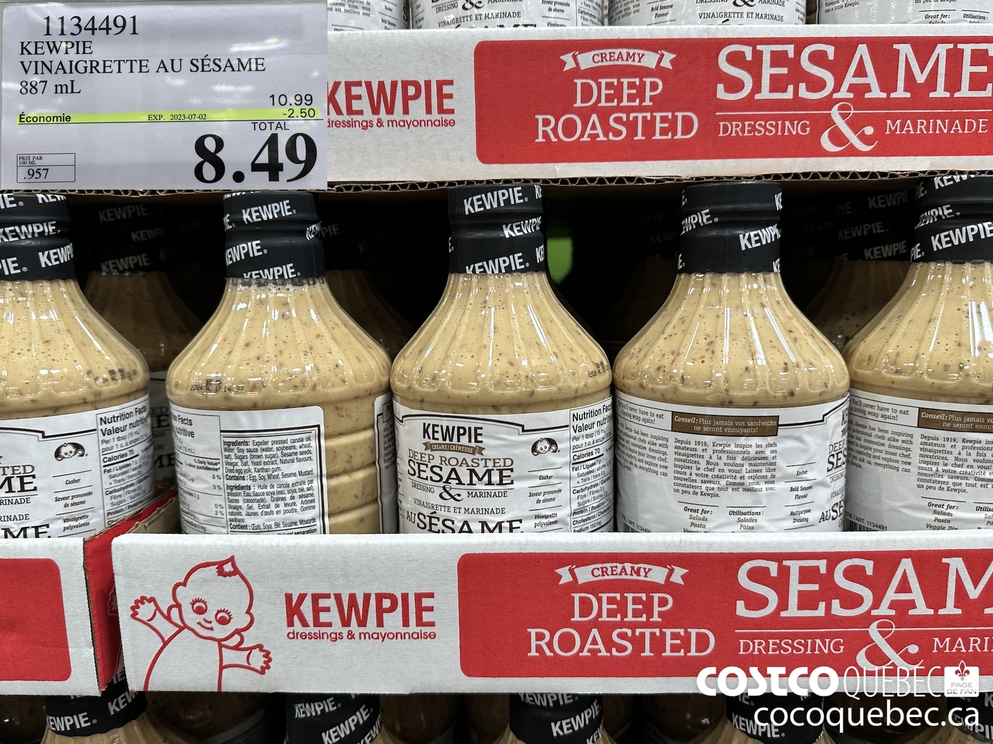 Kewpie - Vinaigrette et marinade au sésame grillé, 887 ml