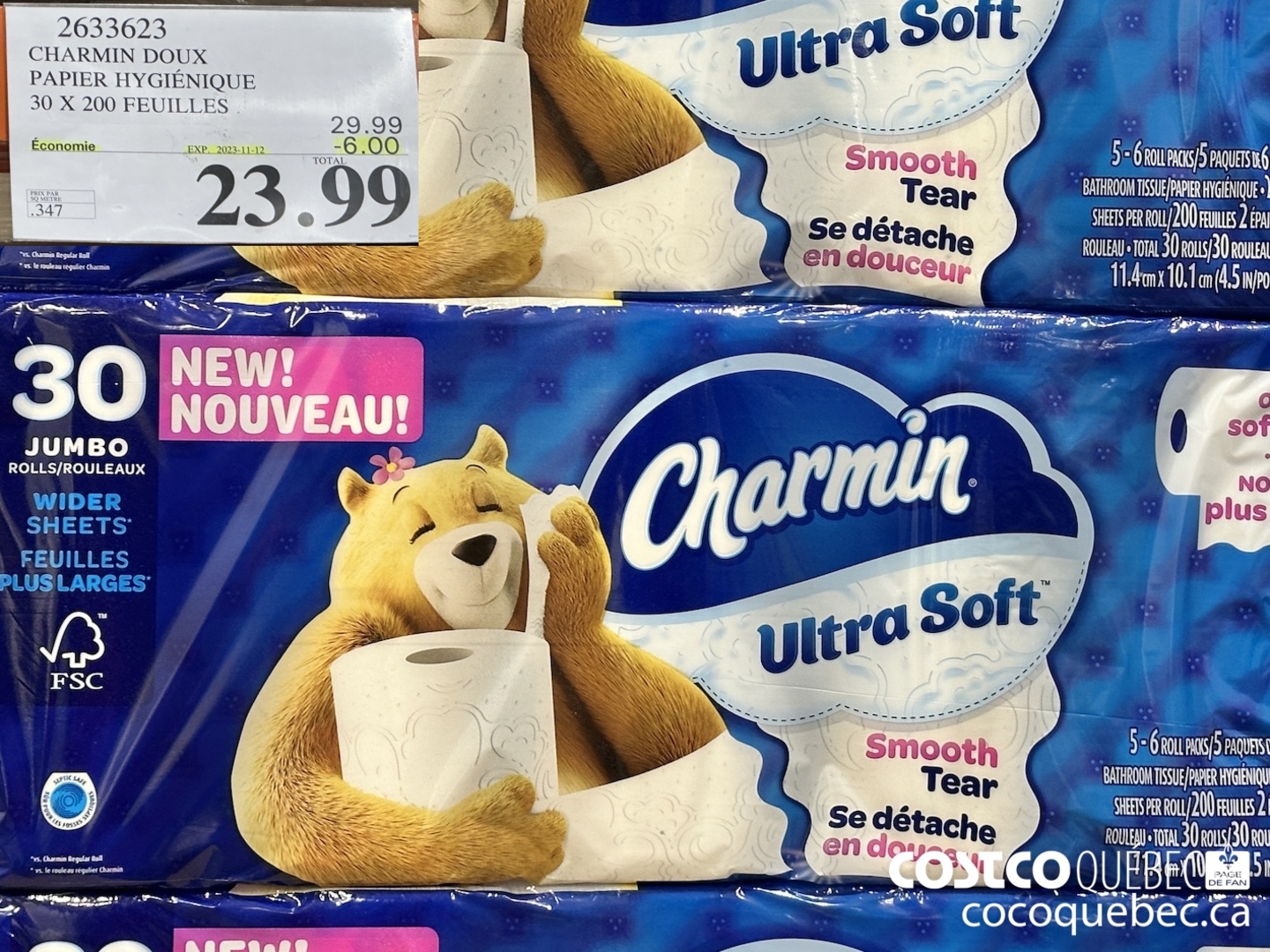 Charmin Ultra Soft Toilet Paper Jumbo Rolls, 30 x 200 Sheets